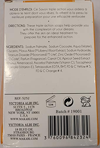 Jabón Aclarador de Piel Carotonic Extreme de 7oz de la Línea Naturalle de Makari– Jabón Exfoliante y Tonificante con Aceite de Zanahoria y FPS 15 – Blanqueador y Anti-edad para Manchas Oscuras