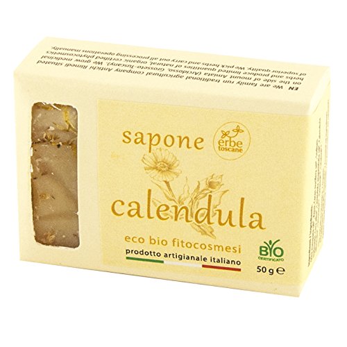 Jabón Bio Calendula 50 gr – Puro Concentrado de natura – Producto a mano de Toscana