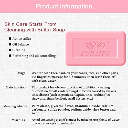 Jabón de azufre Onkessy 1PCS / 5PCS Jabón de limpieza corporal Tratamiento de ácaros Limpieza de acné Poros para personas con afecciones de la piel Mujeres y hombres