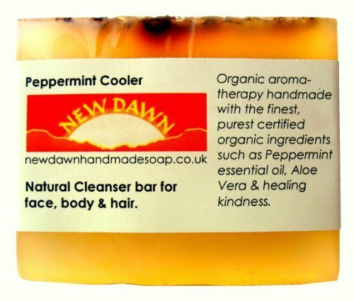 Jabón Hierbabuena Natural Artesal - Rango no.9 - Sebo / pH equilibrado, acné / espinillas / Para abrir poro / alivio de dermatitis perioral, prevención de piojos de la cabeza, reducir línea de celulitis , piel y cabello revitalización-75g