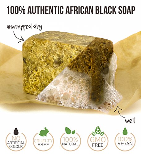 Jabón negro orgánico africano Akoma hecho con manteca de karité y aceite de coco. 145 g