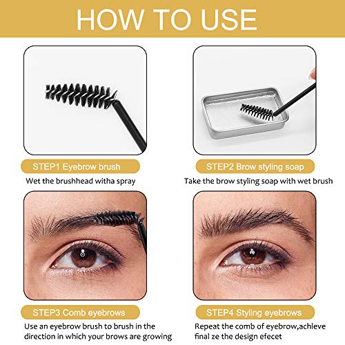 Jabón para Cejas, Gel para Jabones de Cejas, Soap Brows, Peinado de cejas de larga duración, Cera de jabón para cejas salvaje resistente al agua a prueba de manchas para cejas naturales