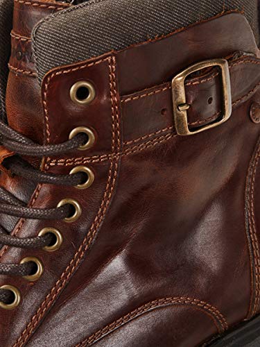 JACK & JONES JFWALBANY Leather STS, Biker Boots para Hombre, Marrón(Brown Stone Brown Stone), 44 EU