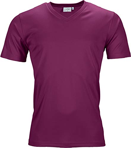 James & Nicholson Men's Active-V Camiseta, Rojo (Purple), M para Hombre