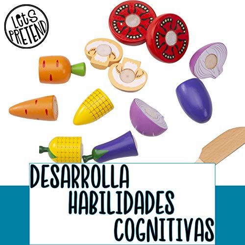 Jaques of London Alimentos de Juguete para niños Juego de Alimentos de Madera - Juguetes Montessori de Madera Alimentos de Juguete Juegos de Cocina Accesorios Juguetes niños 2 3 4 años