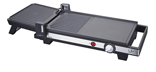 Jata GR269 Plancha de Asar y Grill Superficie Mixta 41 x 25 cm Apertura 180° Longitud Abierta de 670 mm Antiadherente Libre de PFOA con Bandeja Colectora de Salsas 2200 W