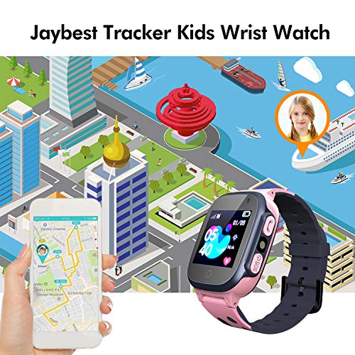 Jaybest Niños SmartWatch Phone - Niños Smartwatch con rastreador de LBS con Linterna de Llamada SOS cámara Pantalla táctil Juego Smartwatch Childrens Gift(Pink)