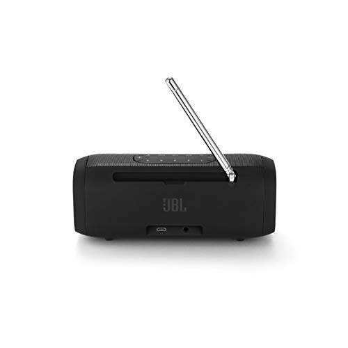 JBL Tuner Radio Portátil DAB/DAB+ - Altavoz portátil Bluetooth con radio FM y MP3, hasta 8 h de radio digital, inalámbrico, negro