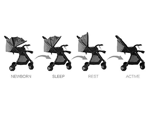 JCSW Cochecito De Bebé, Cochecito Plegable Compacta con Una Mano Plegable, con Cerradura Ruedas Y Amplia Capucha Ajustable, Z060YX