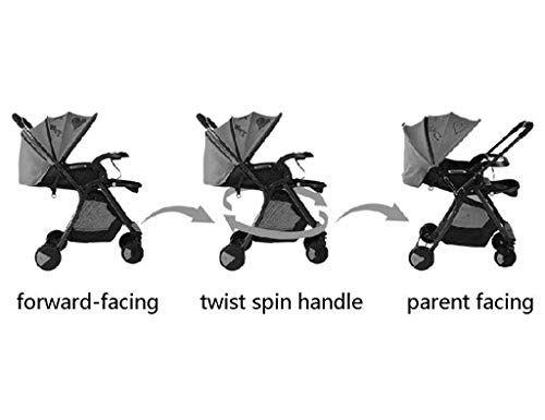 JCSW Cochecito De Bebé, Cochecito Plegable Compacta con Una Mano Plegable, con Cerradura Ruedas Y Amplia Capucha Ajustable, Z060YX