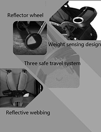 JCSW Cochecito De Bebé, Cochecito Plegable Compacta con Una Mano Plegable, con Cerradura Ruedas Y Amplia Capucha Ajustable, Z060YX
