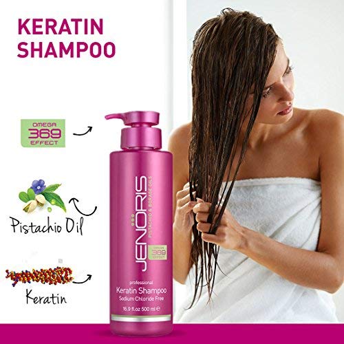 Jenoris pistacho y aceite de borraja Profesional Queratina Shampoo - Cloruro de Sodio gratuito