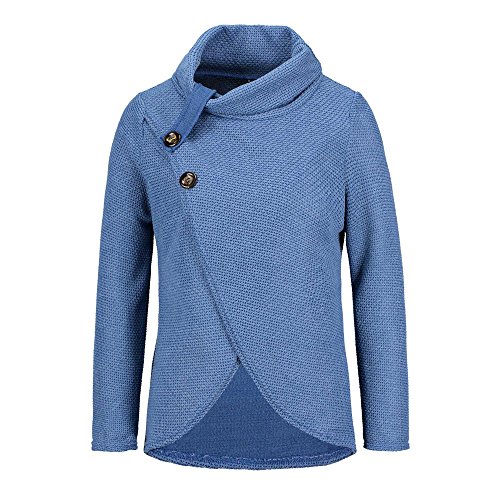 Jerseys De Punto para Mujer Cuello de Tortuga Manga Larga Suelto Prendas de Punto Suéter Irregular Jerséis Collar de la Pila Tops Cálido Otoño Invierno riou