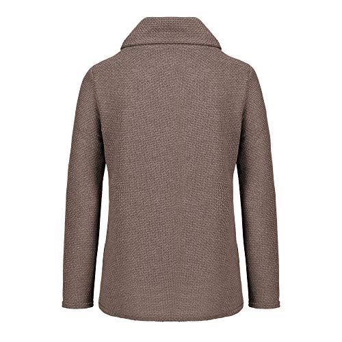 Jerseys De Punto para Mujer Cuello de Tortuga Manga Larga Suelto Prendas de Punto Suéter Irregular Jerséis Collar de la Pila Tops Cálido Otoño Invierno riou