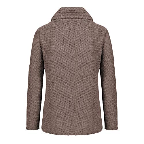 Jerseys De Punto para Mujer Cuello de Tortuga Manga Larga Suelto Prendas de Punto Suéter Irregular Jerséis Collar de la Pila Tops Cálido Otoño Invierno riou