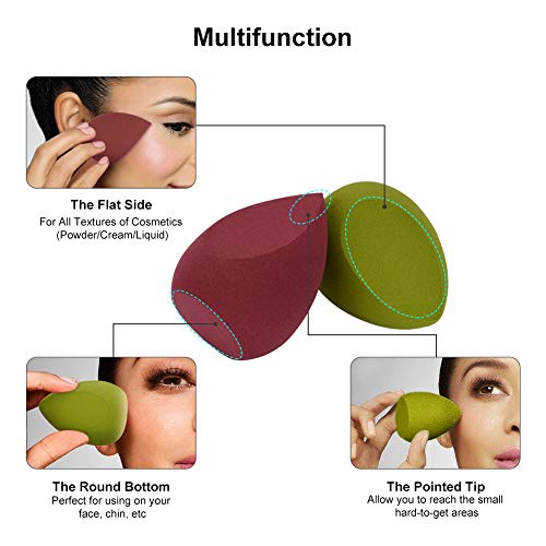 JessLab 3pcs Set de Esponja Maquillaje, 3 Esponjas de Maquillaje Blender Esponja Makeup Sponges, Beauty Sponge Holder Secadora y Blender Sponge Funda Protectora Estuche de Viaje