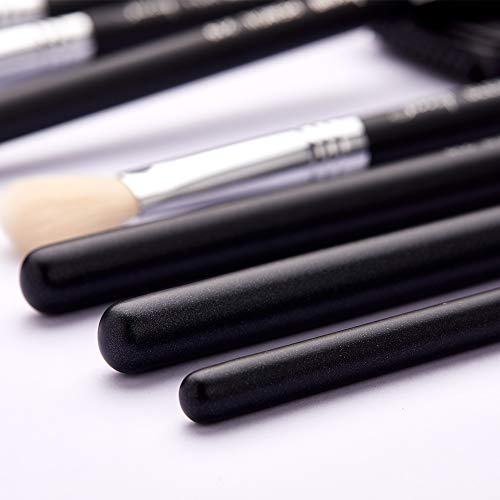 Jessup marca 7pcs Negro/Plata de juego de cepillo de maquillaje profesional belleza mezcla de sombra de ojos sombra delineador de ojos ahumado sloom sombreado de ojos lápiz cepillo cosméticos Kit
