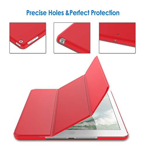 JETech Funda para iPad Air, Carcasa con Soporte Función, Auto-Sueño/Estela, Rojo