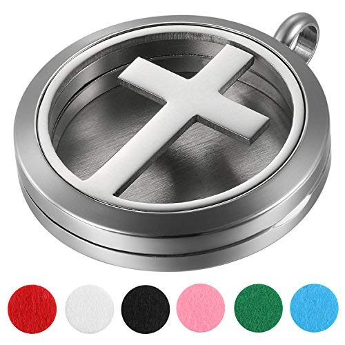 JewelryWe Collar con Colgante de Aromaterapia Difusor de Aceites Esenciales, Hada Bonita Colgante Retro Vintage Collar de Perfume Regalo Original para Su Amor, 6 Fieltros (m)