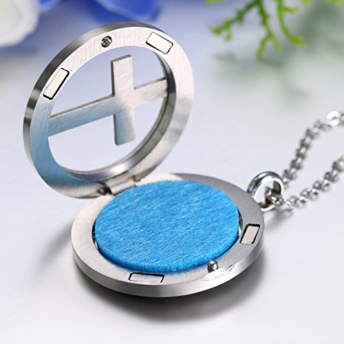 JewelryWe Collar con Colgante de Aromaterapia Difusor de Aceites Esenciales, Hada Bonita Colgante Retro Vintage Collar de Perfume Regalo Original para Su Amor, 6 Fieltros (m)