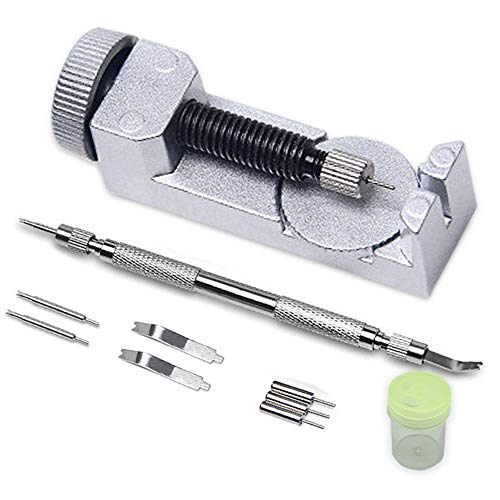 JEZOMONYWatch Band Resorte Barras Enlace Pernos Resorte Barra de Acero Inoxidable removedor reparación Conjunto de Herramientas reparación con 3 Pines Extra para Todo Tipo de Metal Reloj Banda