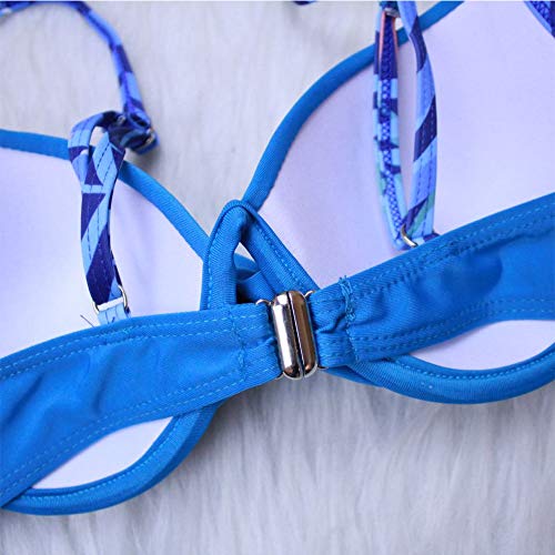 JFAN Conjuntos De Bikini Sexy Mujer Trajes De Baño Bañador Traje de Baño Acolchado con Aros Traje de Baño Floral de Colores Dulces