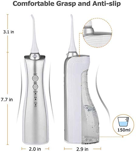 JIAFENG A Impermeable al Agua alambres irrigador Oral para la Ducha, Recargables Dientes Uso de Hilo Dental Agua HighPULSE, Columna Alambre Impermeable de Alta frecuencia Chorro de solución de la.