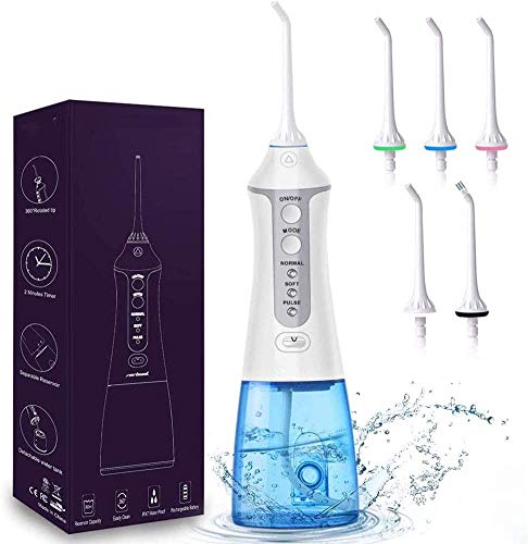 JIAFENG HighPULSE Propios Dientes Seda Chorro de Agua solución de Lavado Recargable para los Frenos, irrigador Oral Ducha Impermeable inalámbrica, Columna de Agua Sellado RF pulsada Aletas EN Vespa