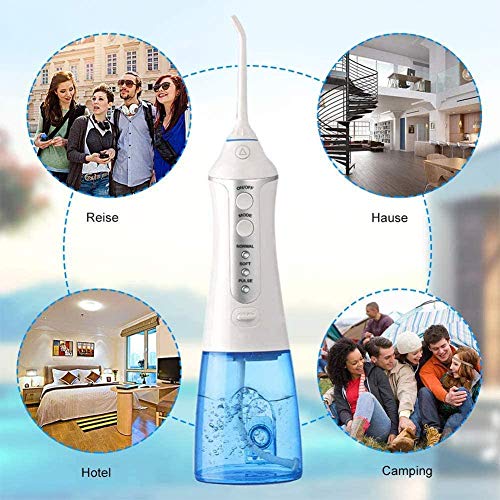 JIAFENG HighPULSE Propios Dientes Seda Chorro de Agua solución de Lavado Recargable para los Frenos, irrigador Oral Ducha Impermeable inalámbrica, Columna de Agua Sellado RF pulsada Aletas EN Vespa