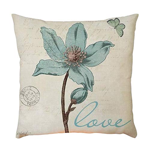 JiaMeng Funda de cojín de Almohada, Cojín de Almohada Funda de Almohada Patrón de Planta Decoración para Sofá Cama Coche 45x45 cm