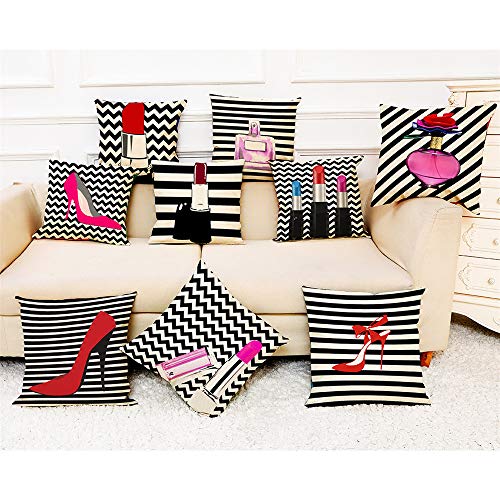 JiaMeng Fundas De Cojines, Funda de cojín para Mujer Estilo Moda Funda de Almohada Almohada Funda de Almohada geométrica Simple 45cm x 45cm