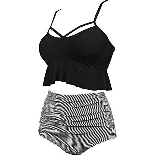 JiaMeng Mujer Bañador con Cuello en V Sexy Bikin de Dos Piezas Falda de Playa Traje de baño