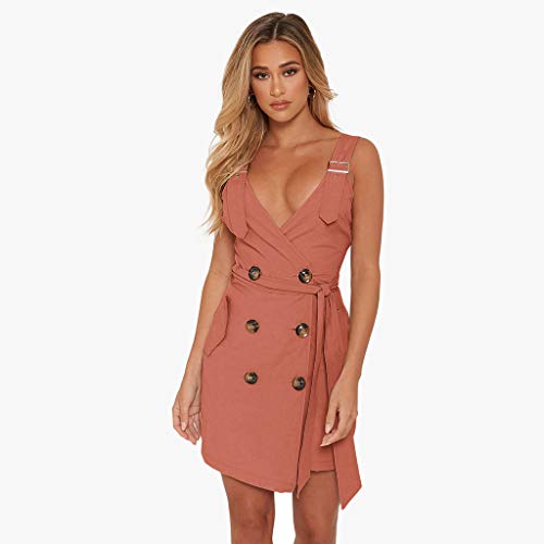 JiaMeng Mujer Verano Damas de Vestir Vestido de Talla Grande Camiseta de algodón y Vestido de Lino Casual Manga Corta Vestido Midi