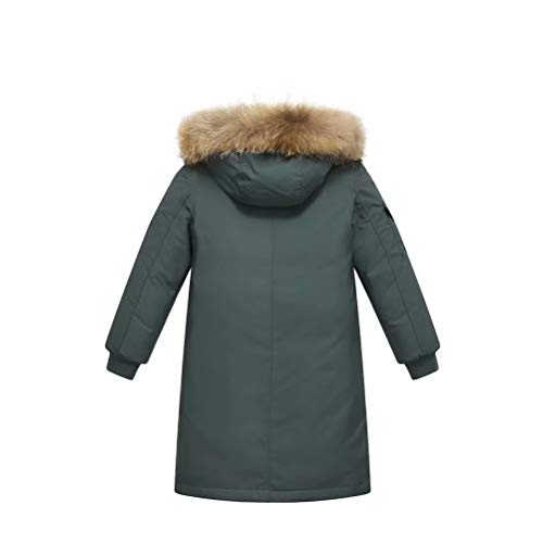 JIANYE Abrigo Plumas Niño Chaquetas Plumas con Capucha Thick Caliente Chaqueta Invierno Niños Parka Invierno Verde 150