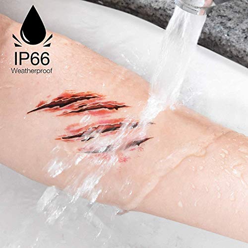 JIASHA Halloween Tatuajes Pegatinas,Halloween Zombie Cicatrices Tatuajes Pegatinas, para Fiesta de Disfraz Cosplay Mujeres Hombres Niños Múltiple Patrón (60 Piezas) (60)