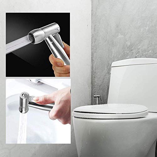 JIELUO Kit de rociador de bidé de Mano, Acero Inoxidable Shattaf Muslim Ducha Spray para Inodoro, baño de Mascotas, higiene Personal