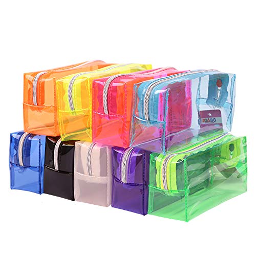 JIHUOO Estuche transparente de gran capacidad para lápices, estuche transparente, bolsa de papelería, caja para adolescentes y niños (azul)