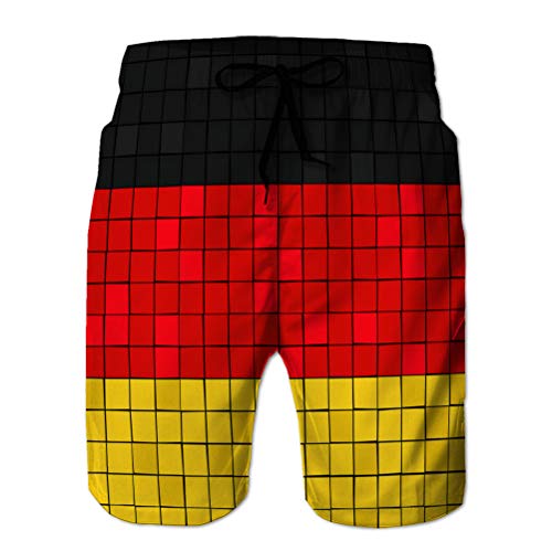 jiilwkie Performance Boardshorts Pantalones Cortos Casuales para Hombre Tarjeta de Truco o Mosaico de la Bandera de Alemania XXL
