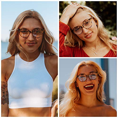 JIM HALO Anti Luz Azul Gafas de Computadora Ojos de Gato Vídeo Juego Anteojos Reduce Fatiga Ocular Tortuga