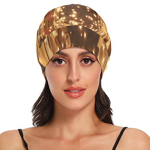 JINCAII Cap Sleep Hair European Street Town Paisaje Mujer Sleeping Hair Cap Exterior-Soft Durable Sleep Cap para Cabello Rizado Largo para Rizado Cabello Largo Natural Disponible de día y