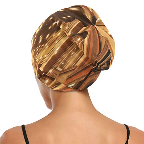 JINCAII Cap Sleep Hair European Street Town Paisaje Mujer Sleeping Hair Cap Exterior-Soft Durable Sleep Cap para Cabello Rizado Largo para Rizado Cabello Largo Natural Disponible de día y
