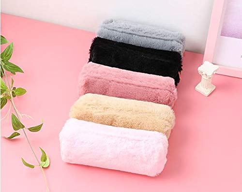 Jingyuu – Estuche de peluche para bolígrafos, lápices, para estudiantes y niñas escolares, resistente, con forma de botella, color rosa 3 * 11 * 8cm