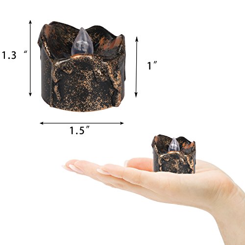 JIUJ Velas de té sin llama, luces realistas a pilas, para decoración de Halloween, Navidad, festivales, bodas, paquete de 12