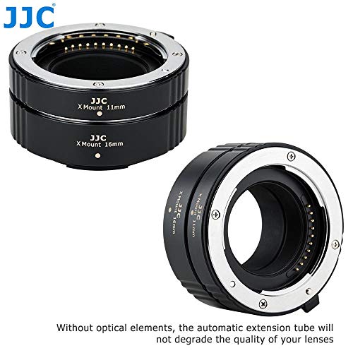 JJC 11mm/16mm Sets Metal Tubo de Extensión TTL Enfoque Automático AF para Lentes Fujifilm XF y Cámaras de la Serie X