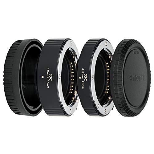 JJC 11mm/16mm Sets Metal Tubo de Extensión TTL Enfoque Automático AF para Lentes Fujifilm XF y Cámaras de la Serie X