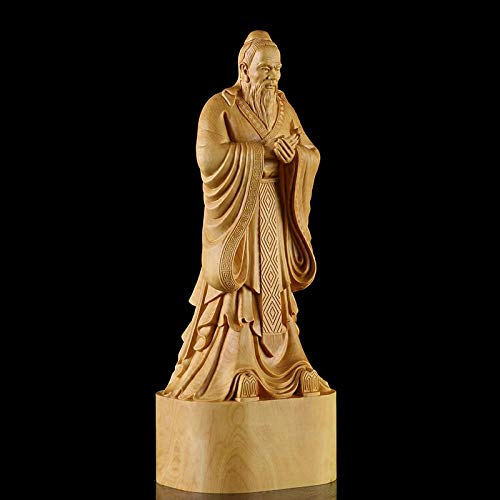 JLXQL Estatuas Figuritas Decoración Estatua De Confucio   Instituto De Figurillas De Madera Cultura Tradicional China Figuras De Regalo Talla Artesanía