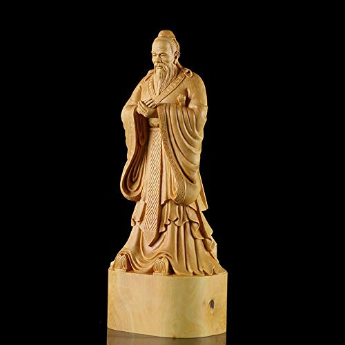 JLXQL Estatuas Figuritas Decoración Estatua De Confucio   Instituto De Figurillas De Madera Cultura Tradicional China Figuras De Regalo Talla Artesanía