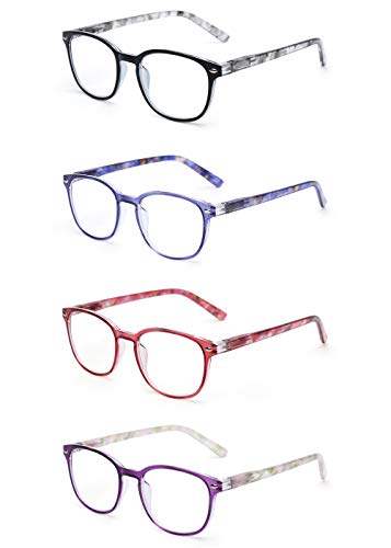 JM Gafas de Lectura Conjunto de 4 Calidad Bisagras de Resorte Hombre Mujer Anteojos Para Leer +2.5 Color Mixto