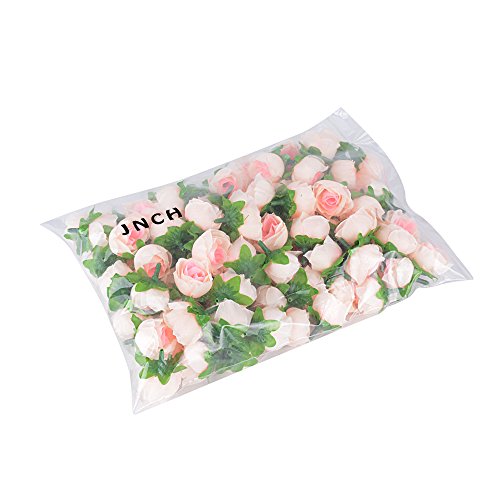 JNCH 100pcs Cabezas de Rosa Flores Rosa Artificiales en Seda para Manualidades Decoración de Boda Fiesta Hogar