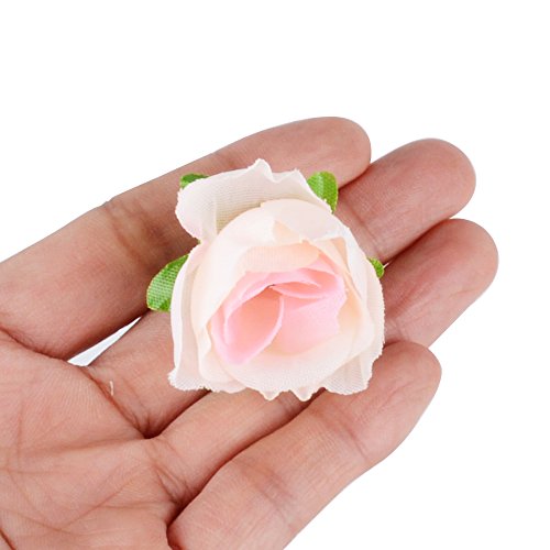 JNCH 100pcs Cabezas de Rosa Flores Rosa Artificiales en Seda para Manualidades Decoración de Boda Fiesta Hogar